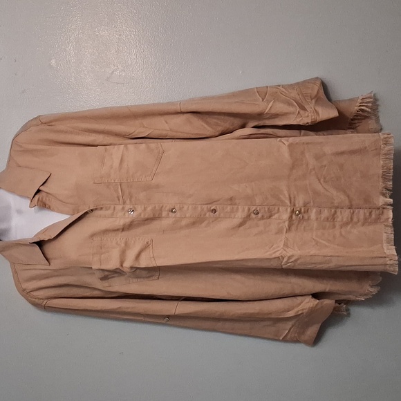 Hesters&Orchard size 2X women's khaki tencel button long sleeve/roll tab shirt. - Picture 3 of 17